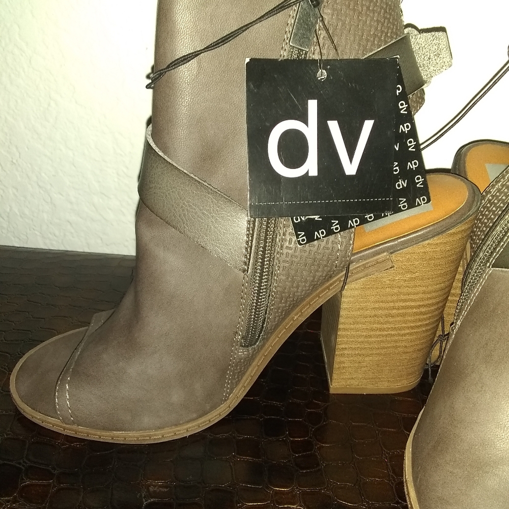 SOLD Ankle Shoe Boots, With Peep Toe, Side Zipper,